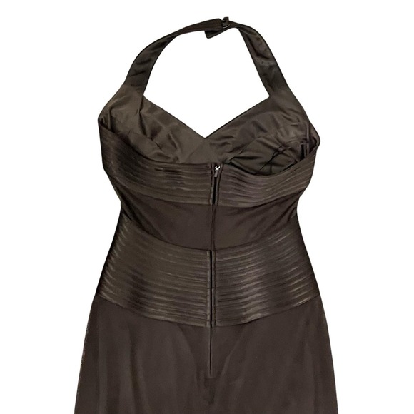 Cacheé Brown Halter Neck Ruched Mermaid Gown Formal Evening Dress Size 2 - Picture 4 of 14